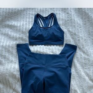 Fabletics Navy Sports Bra and Leggings Set